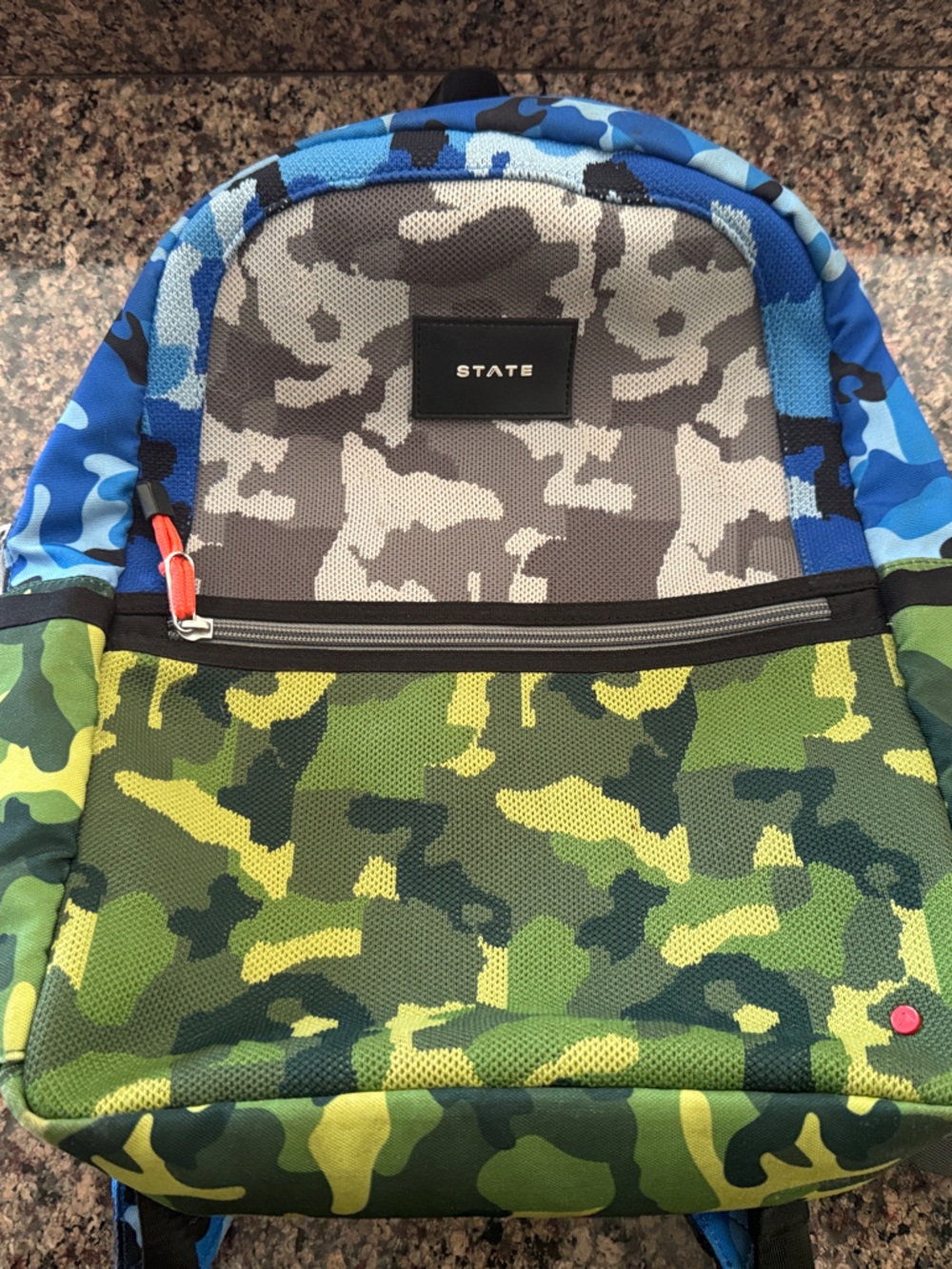 STATE Men's Multicolor Camo Backpack - Blue, Gray, Green, Yellow